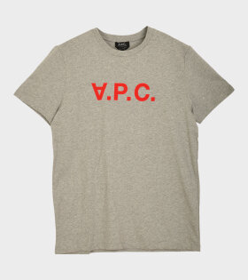 Velour Logo T-shirt Grey/Red