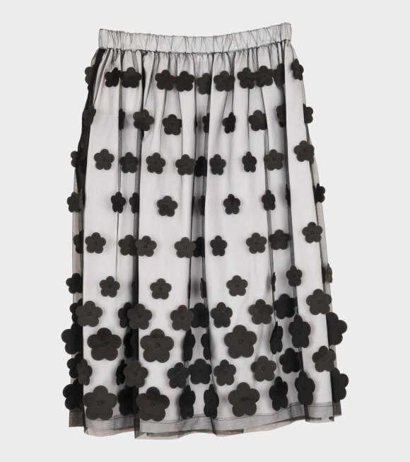 Comme des Garcons Girl - See Through Floral Ladies Skirt Black