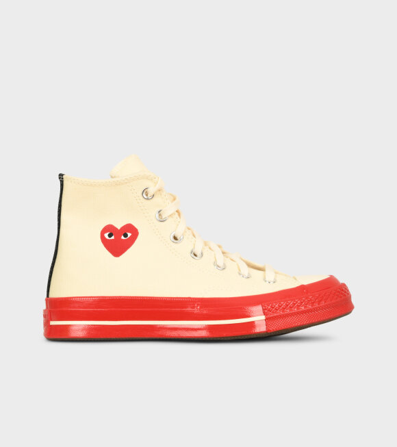 CDG Play X Converse - Chuck Taylor High Off-White/Red