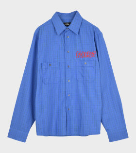 Checkered Logo Shirt Blue/Red