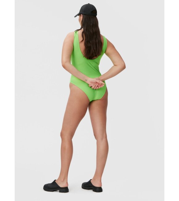 Ganni - Sporty Swimsuit Lime Popsicle