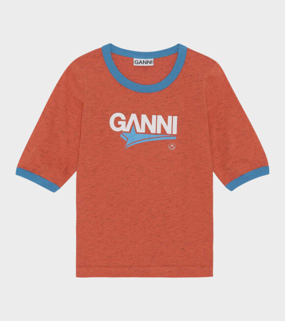 Ganni - Graphic Logo T-shirt Paprika