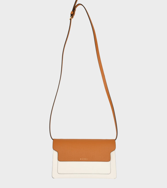 Marni - Saffiano Clutch Bag Orange/White/Blue