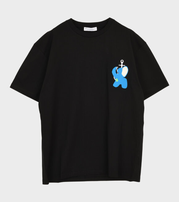 JW Anderson - Elephant Embroidered Logo T-shirt Black
