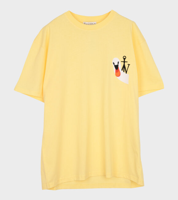 JW Anderson - Swan Embroidered Logo T-shirt Yellow