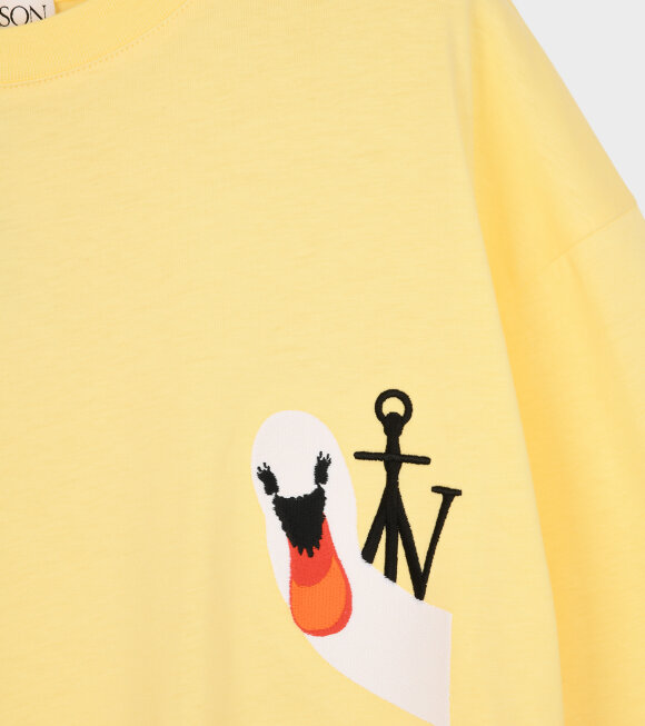 JW Anderson - Swan Embroidered Logo T-shirt Yellow