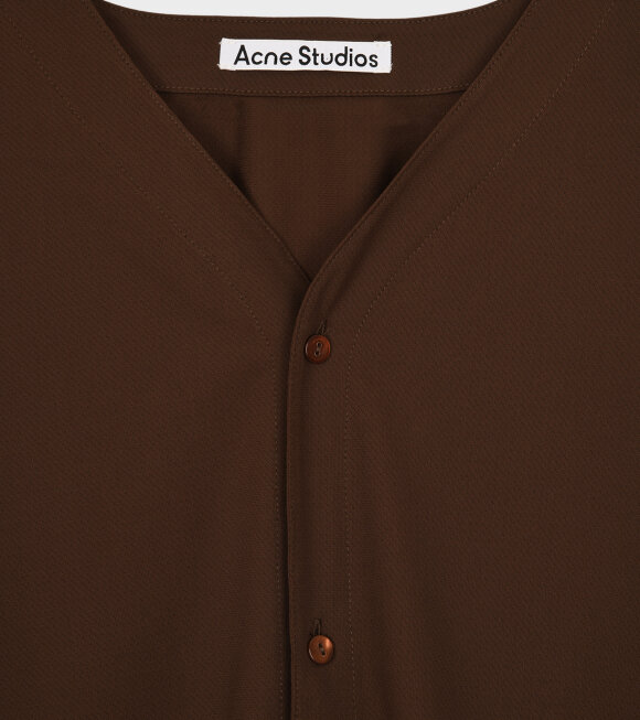 Acne Studios - Collarless Shirt Dark Brown