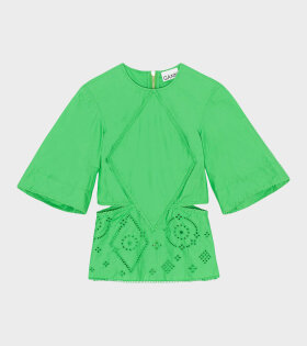 Broderie Anglaise Top Kelly Green
