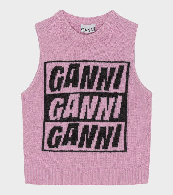 Ganni - Logo Wool Vest Winsome Orchid