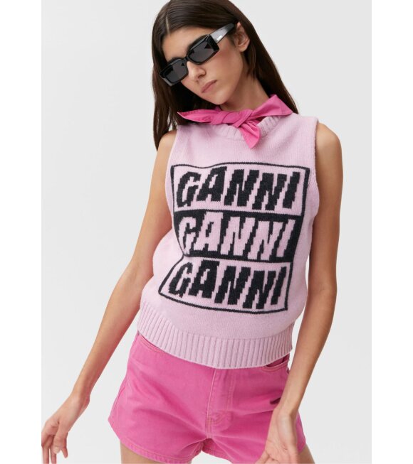 Ganni - Logo Wool Vest Winsome Orchid