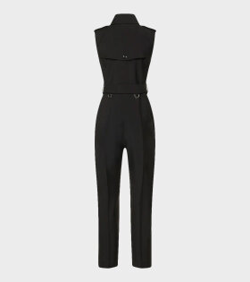 Maryse Tailored Wool Blend Jumpsuit Black