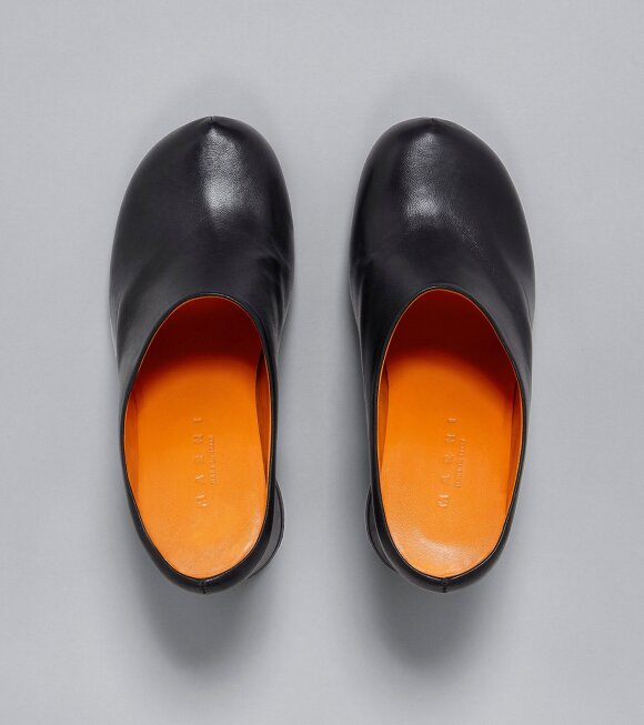 Marni - Leather Heel Sabot Black