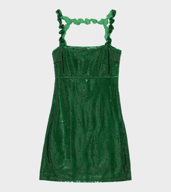Ganni - Mini Sequins Dress Kelly Green