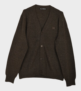 Wool Knit Cardigan Grey/Brown 
