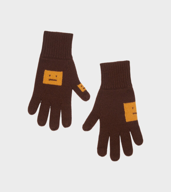 Acne Studios - Knitted Gloves Ochre Orange/Coffee Brown