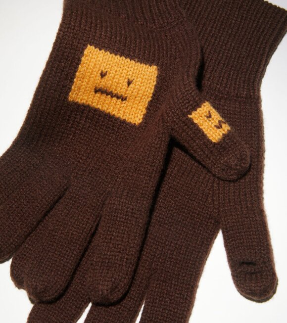 Acne Studios - Knitted Gloves Ochre Orange/Coffee Brown