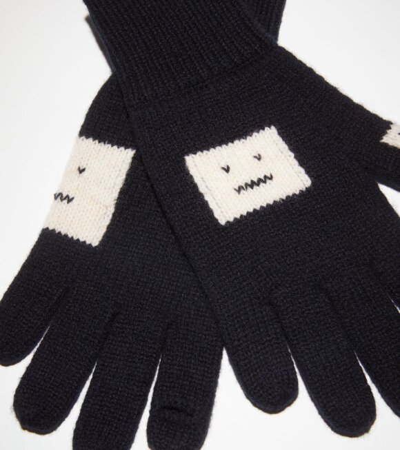 Acne Studios - Knitted Gloves Black/Oatmeal Melange