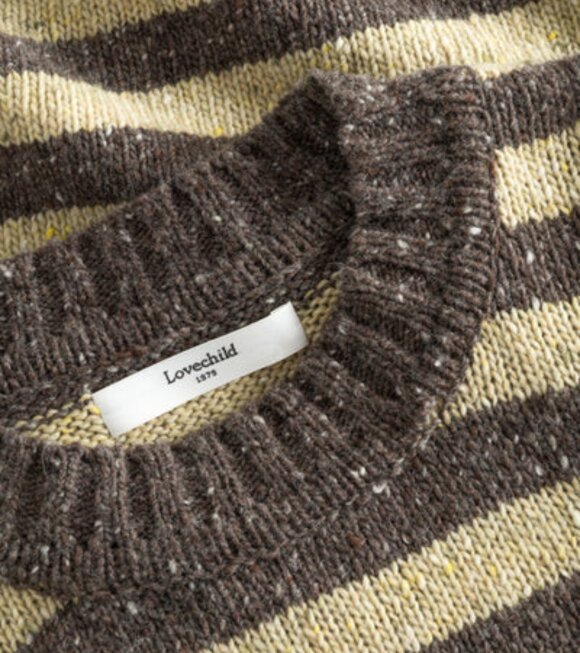 Lovechild - Gina Pullover Sage Brown Striped