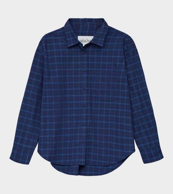 Aiayu - Lala Shirt Check Mix Big Blue