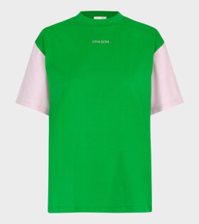 Margila T-shirt Colour Block Green/Pink