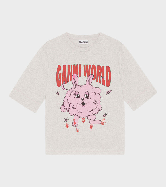 Ganni - Bunny T-shirt Grey Melange/Nature