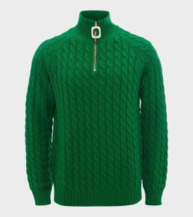 Cable Knit Henley Knit Green