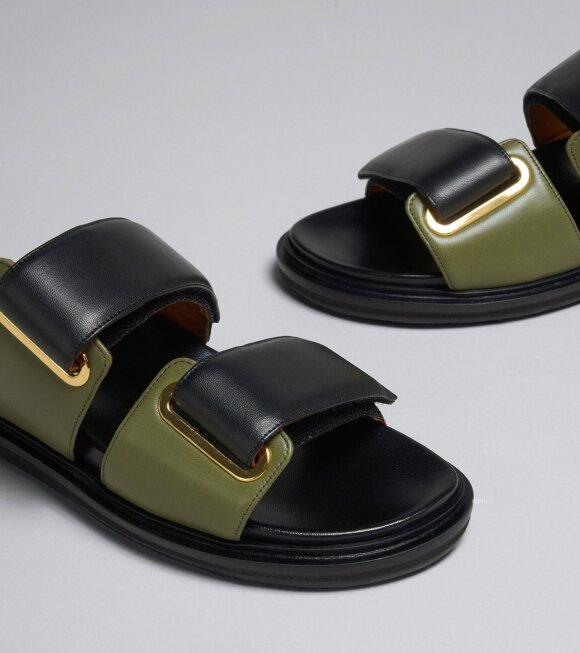 Marni - Velcro Sandal Black/Dark Olive