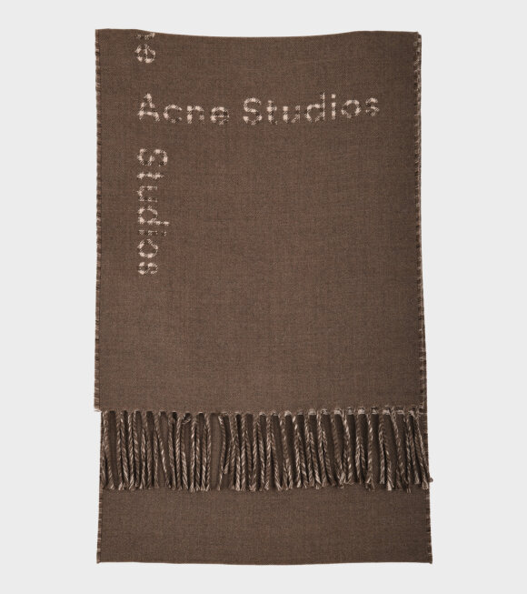 Acne Studios - Checkered Wool Scarf Taupe Grey