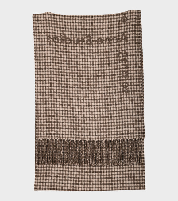Acne Studios - Checkered Wool Scarf Taupe Grey