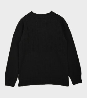 Linen Wool Pattern Knit Black