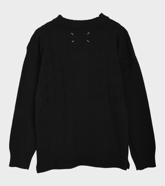 Maison Margiela - Linen Wool Pattern Knit Black