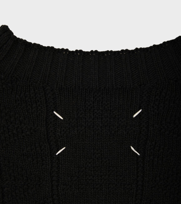 Maison Margiela - Linen Wool Pattern Knit Black
