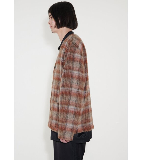 Our Legacy - Cardigan Ament Check Mohair Brown