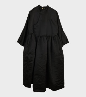 Shiny Midi Wrap Dress Black