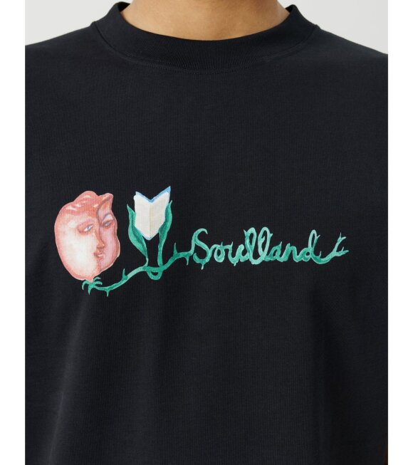 Soulland - Flower Logo T-shirt Black