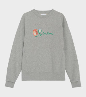 Flower Logo Sweatshirt Grey Melange 