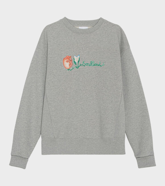 Soulland - Flower Logo Sweatshirt Grey Melange 