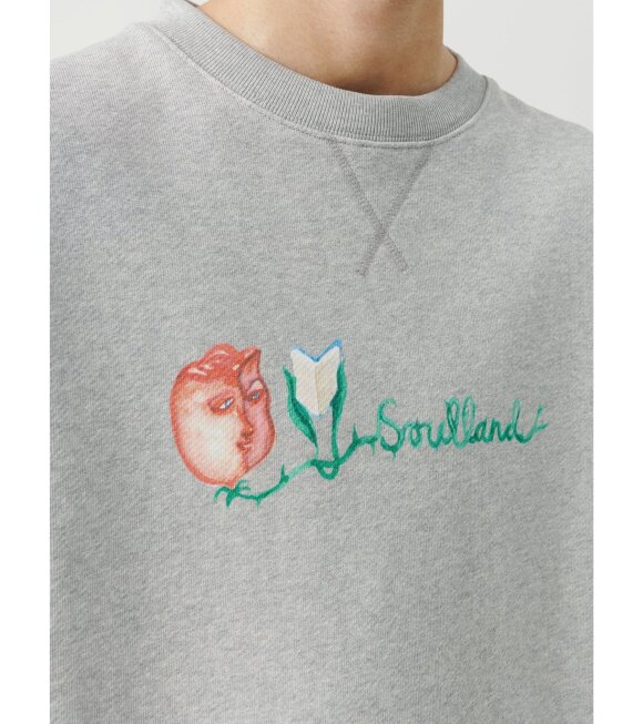 Soulland - Flower Logo Sweatshirt Grey Melange 