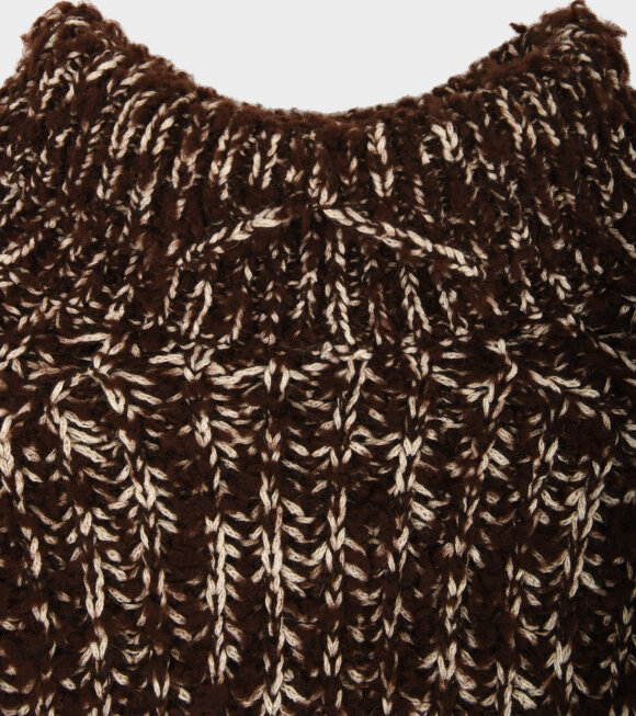 Acne Studios - High Neck Tufted Wool Jumper Chocolate Brown