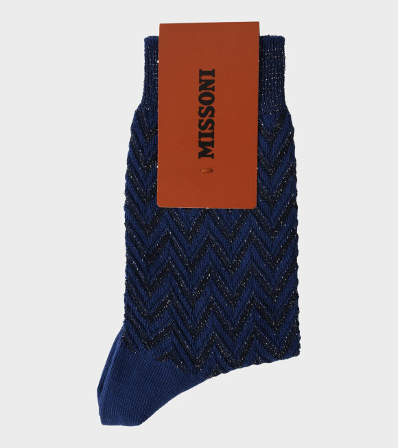 Missoni - Glitter Zig Zag Socks Night Blue/Black