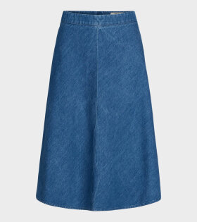 Stelly C Long Skirt Dark Blue Denim