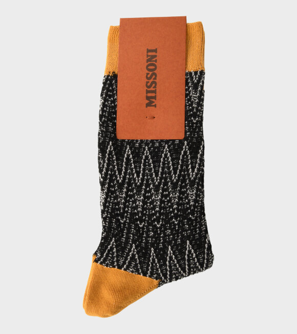 Missoni - Knitted Zig Zag Socks Black/Mustard
