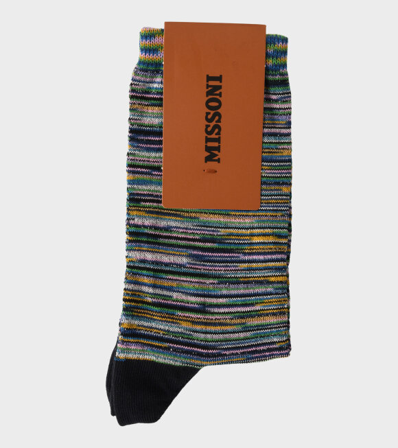 Missoni - Striped Glitter Socks Navy/Multicolor
