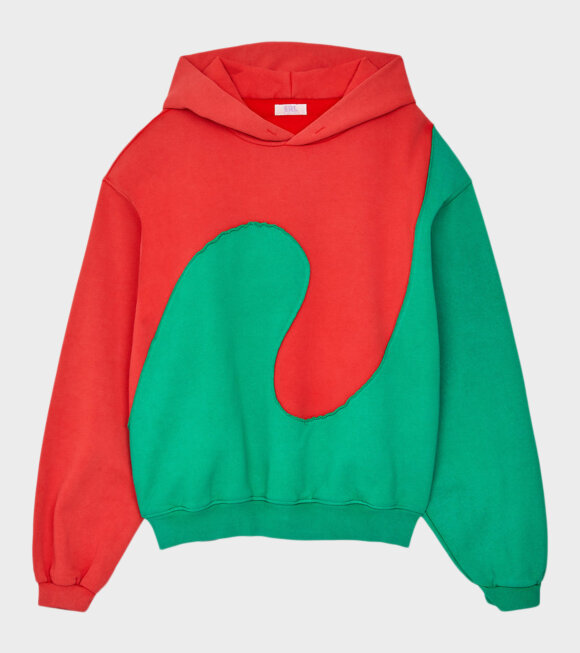 ERL - Swirl Fleece Hoodie Red/Green