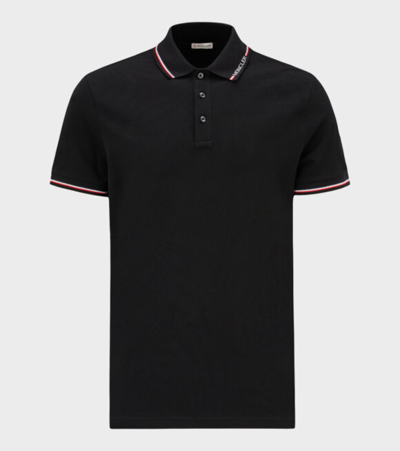Moncler - Collar Logo Polo Shirt Black