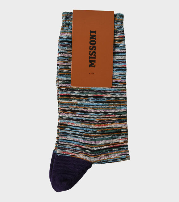 Missoni - Striped Glitter Socks Purple/Multicolor