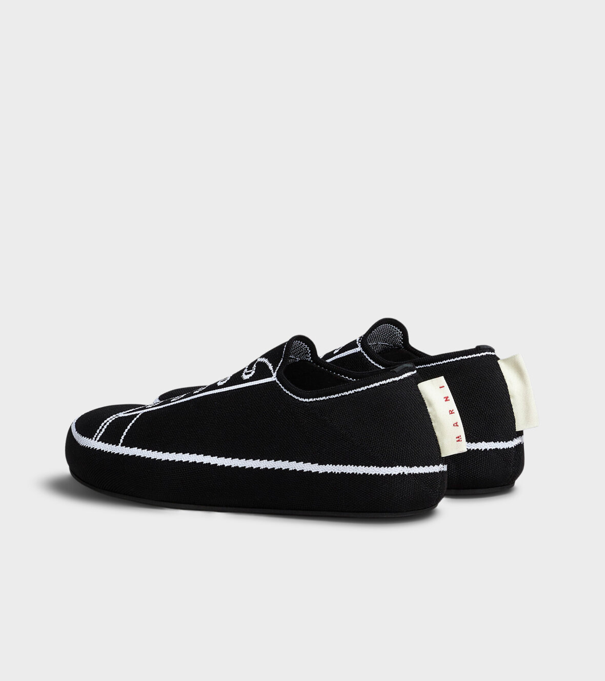 dr. Adams Marni Trompe L'oeil Jacquard Sneakers Black/Lily White