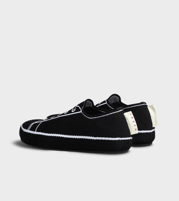 Marni - Trompe L'oeil Jacquard Low Top Sneakers Black/Lily White