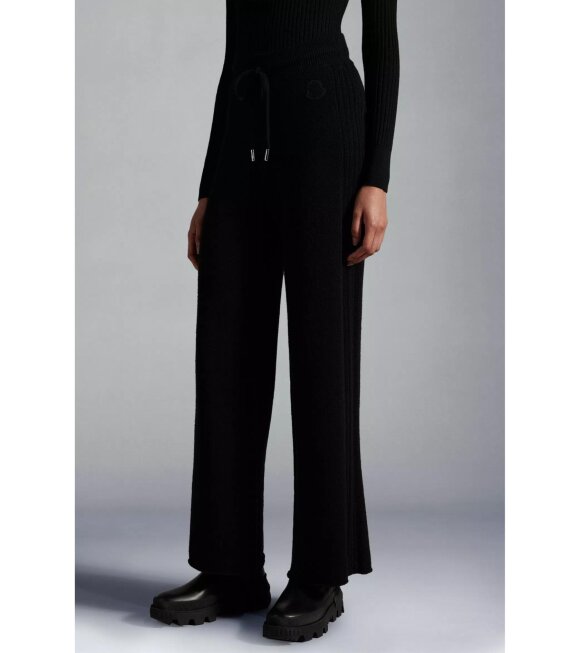 Moncler - Cashmere Blend Trackpants Black