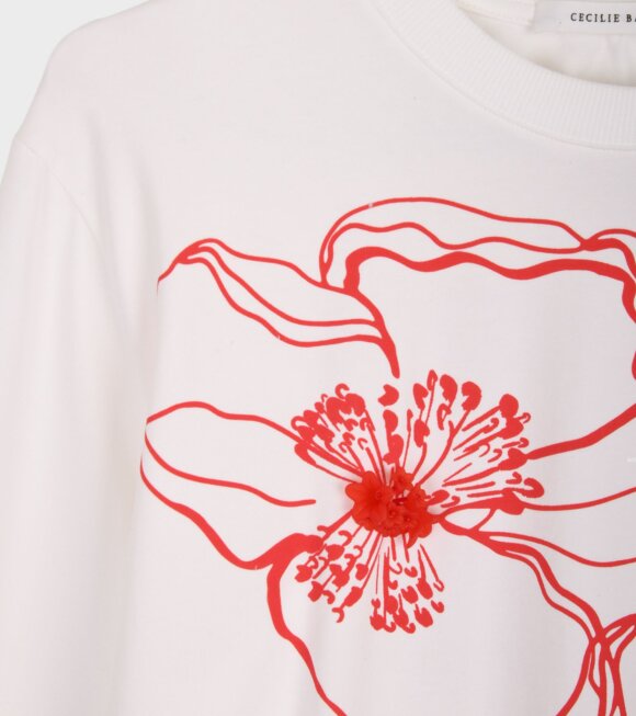 Cecilie Bahnsen - Daisy T-shirt White/Poppy Red